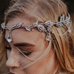 WEDDING CROWN TIARA CRYSTAL PENDANT HEADPIECE FAIRY COSTUME BRIDAL CROWN CRYSTAL